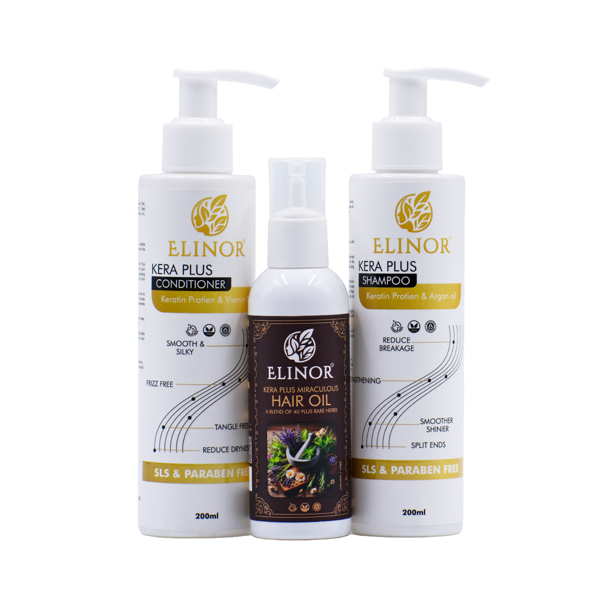 Kera Plus Shampoo, Oil And Conditioner Set of 3
